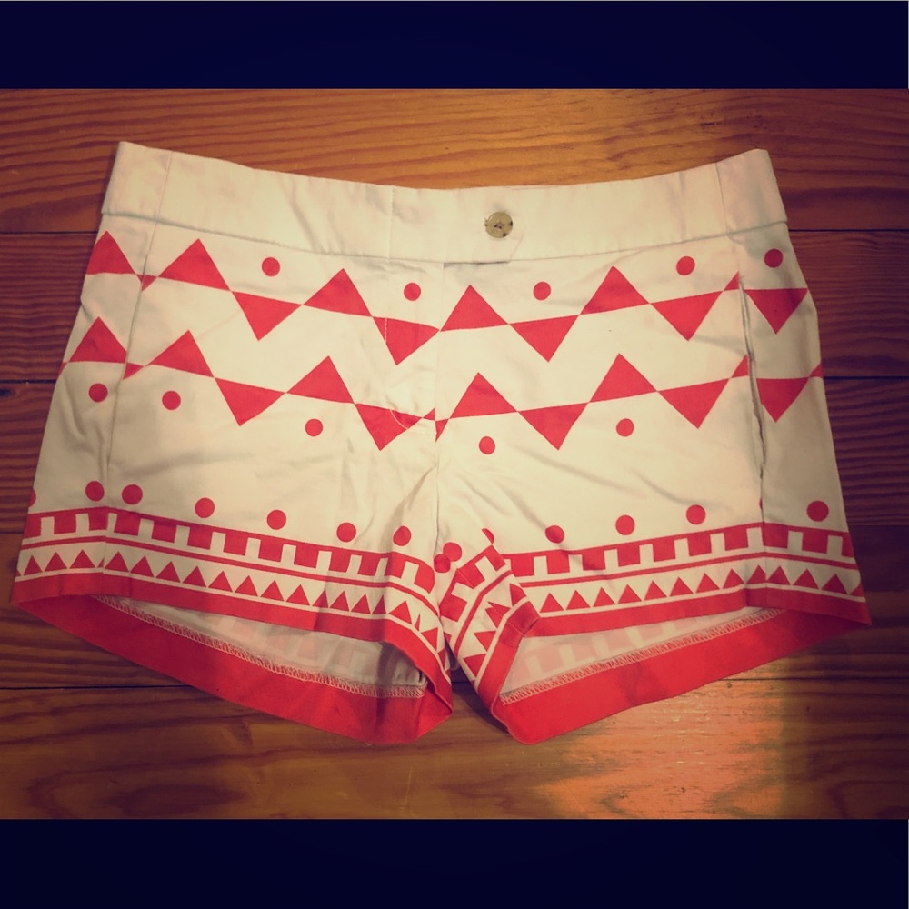 White Jcrew geometric shorts